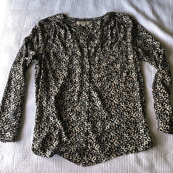 Loft leopard print  blouse - Picture 1 of 5